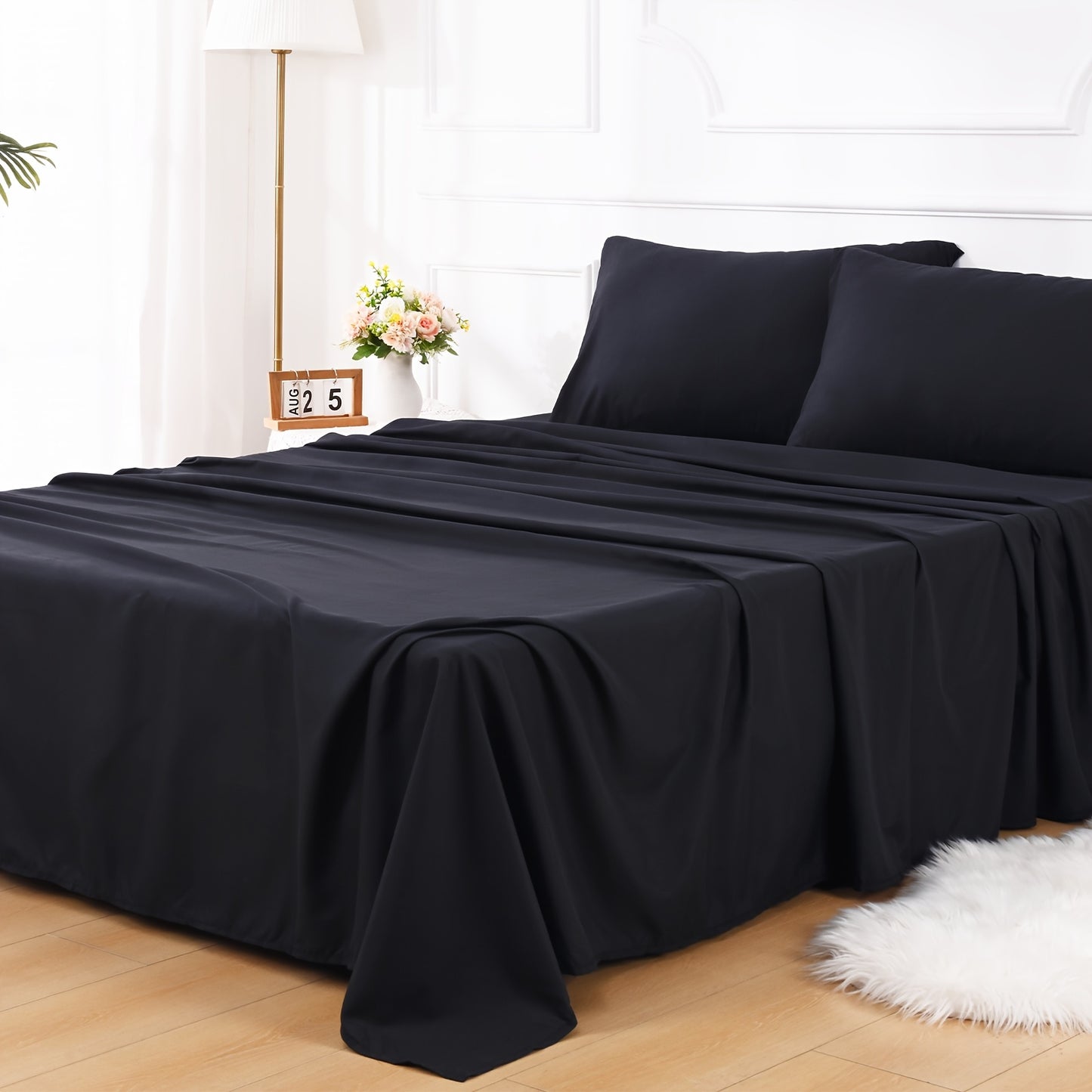 Soft Sheets 4pcs Ultra Soft & Breathable 2000TC Sheets Set | Shrinkage & Fade Resistant Luxury Hotel Grade Easy Care Bed Sheet Sets for Bed, Extra Soft, Deep Pockets