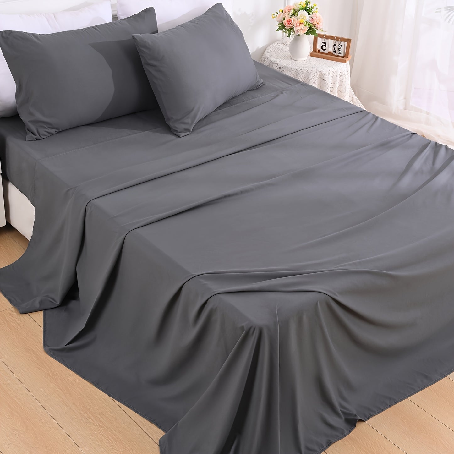Soft Sheets 4pcs Ultra Soft & Breathable 2000TC Sheets Set | Shrinkage & Fade Resistant Luxury Hotel Grade Easy Care Bed Sheet Sets for Bed, Extra Soft, Deep Pockets