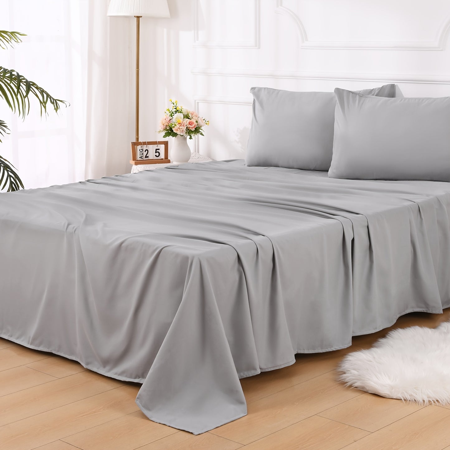 Soft Sheets 4pcs Ultra Soft & Breathable 2000TC Sheets Set | Shrinkage & Fade Resistant Luxury Hotel Grade Easy Care Bed Sheet Sets for Bed, Extra Soft, Deep Pockets
