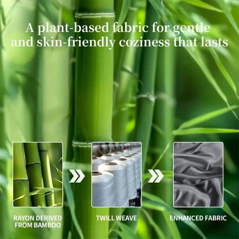 Cooling Bamboo Sheets Silky Soft 4pcs Bamboo Bed Sheet Set, Cooling Bamboo Blend Sheets Set With 16 Inch Deep Pocket Luxury Sheet Set