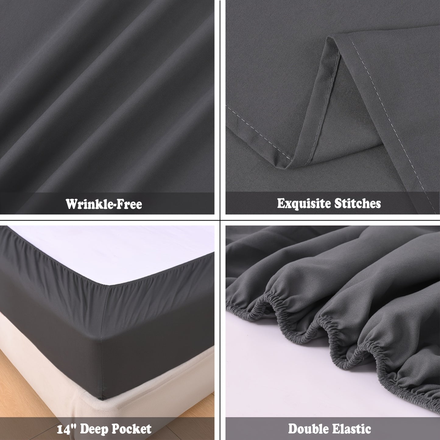 Soft Sheets 4pcs Ultra Soft & Breathable 2000TC Sheets Set | Shrinkage & Fade Resistant Luxury Hotel Grade Easy Care Bed Sheet Sets for Bed, Extra Soft, Deep Pockets