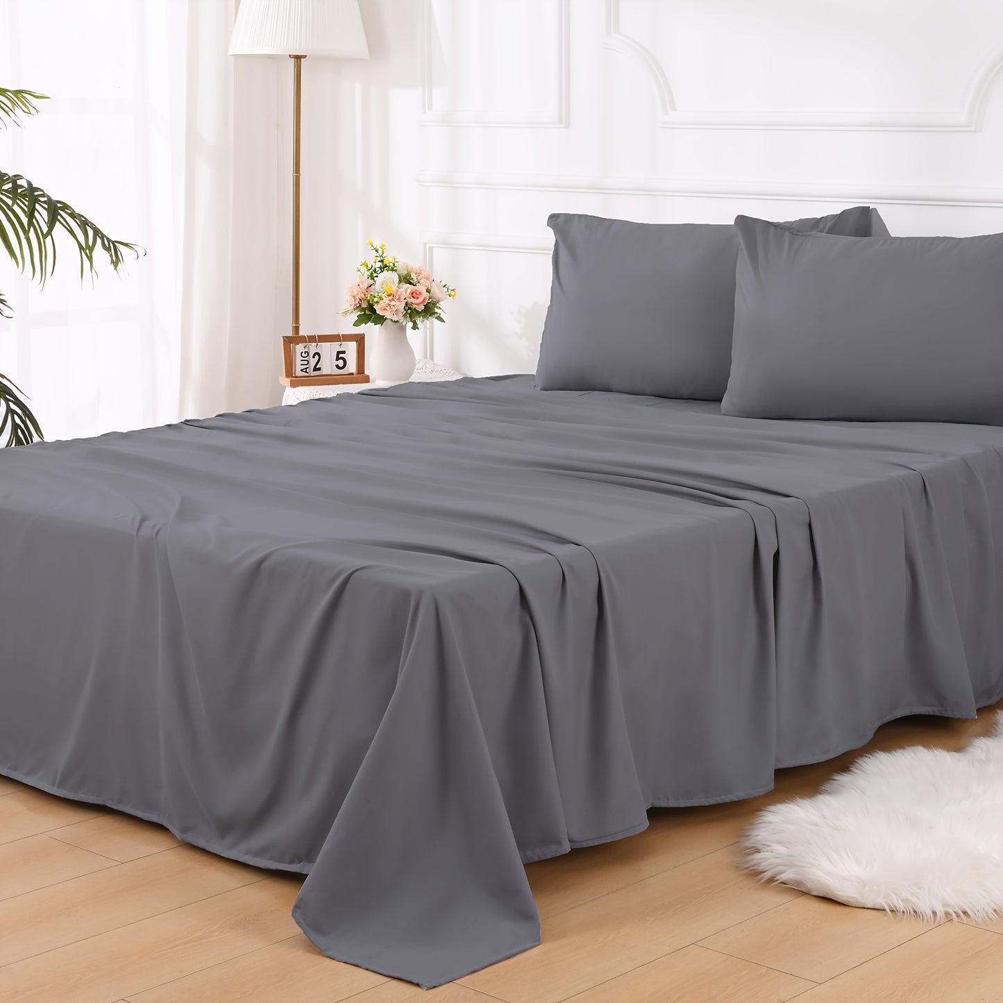 Soft Sheets 4pcs Ultra Soft & Breathable 2000TC Sheets Set | Shrinkage & Fade Resistant Luxury Hotel Grade Easy Care Bed Sheet Sets for Bed, Extra Soft, Deep Pockets