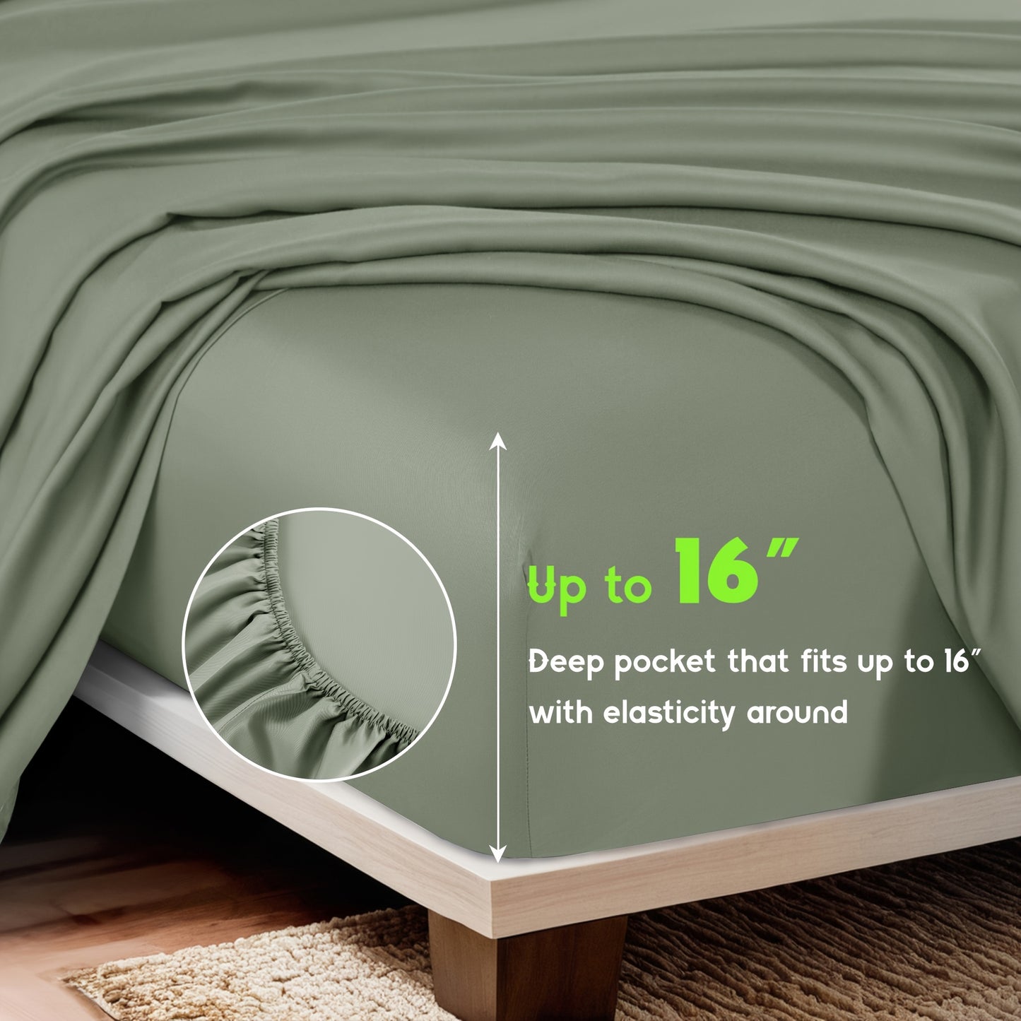 4pcs Cooling Bamboo Sheet Set, 16\