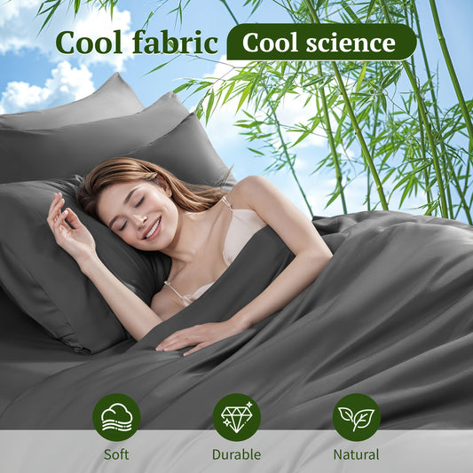 Bamboo Bed Sheets 6pcs Bamboo Bed Sheet Sets | Blend Rayon Derived, Deep Pocket Up to 16\