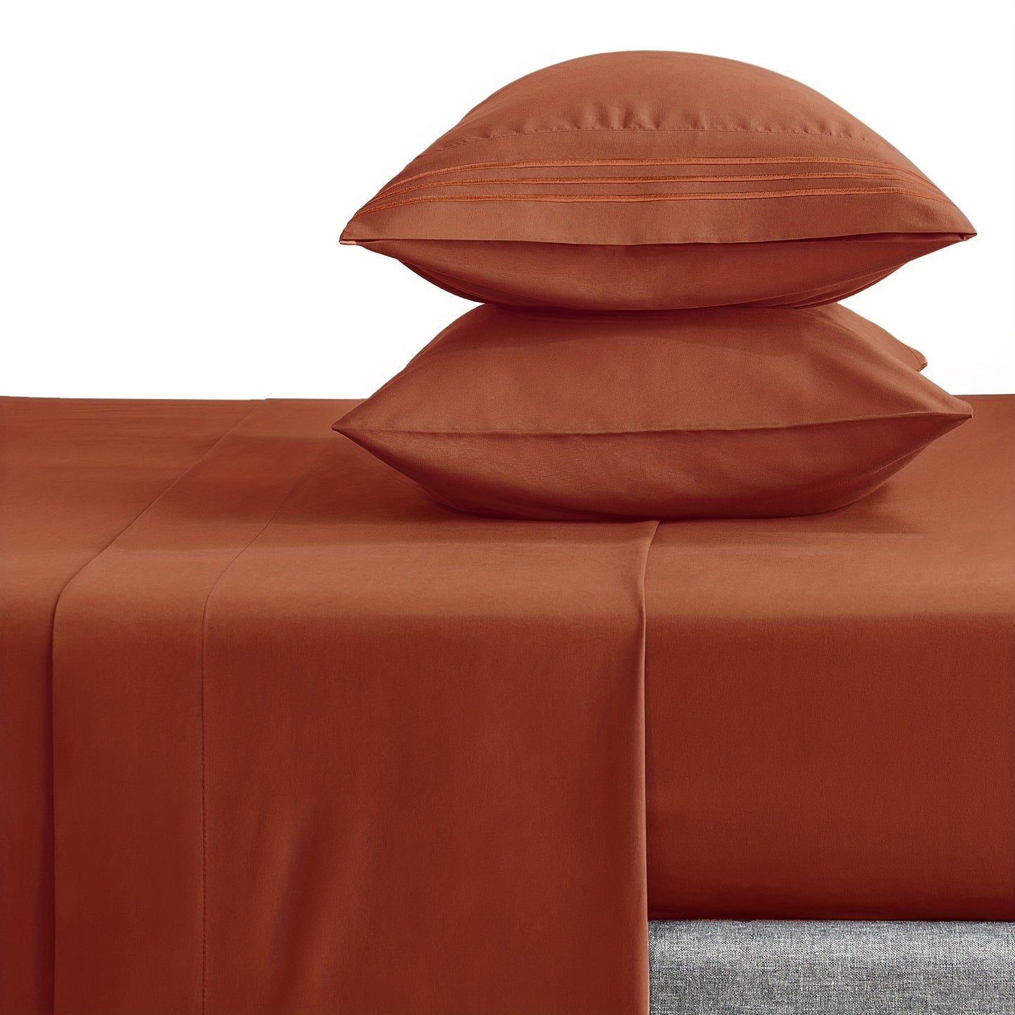 4-Piece 1800 Series Luxury Sheet Set - Soft, Wrinkle-Resistant, Double Brushed Embroidered Microfiber Bed Sheets with 16\