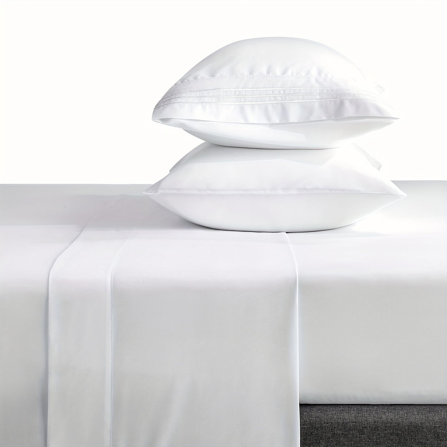 4-Piece 1800 Series Luxury Sheet Set - Soft, Wrinkle-Resistant, Double Brushed Embroidered Microfiber Bed Sheets with 16\