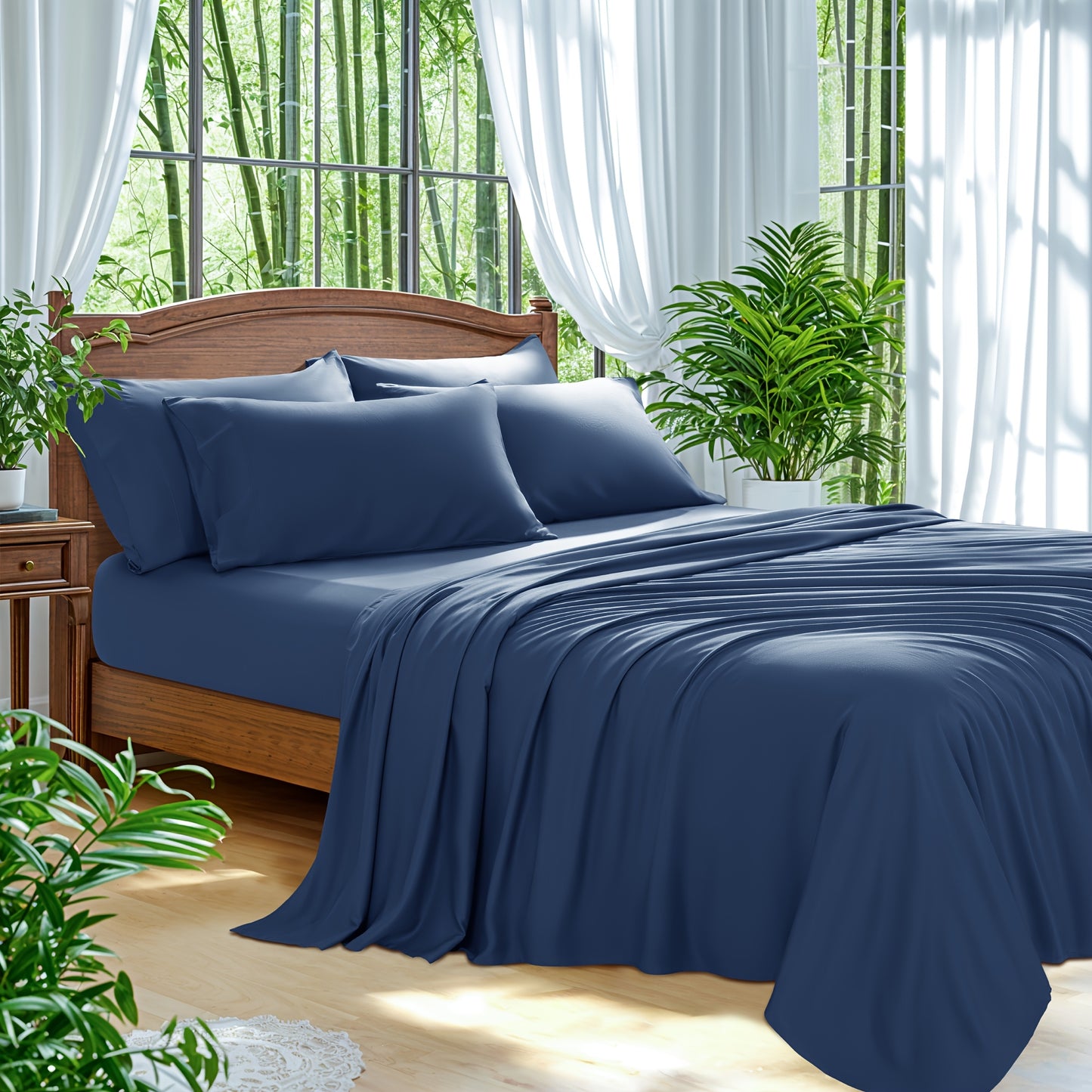 Bamboo Bed Sheets 6pcs Bamboo Bed Sheet Sets | Blend Rayon Derived, Deep Pocket Up to 16\