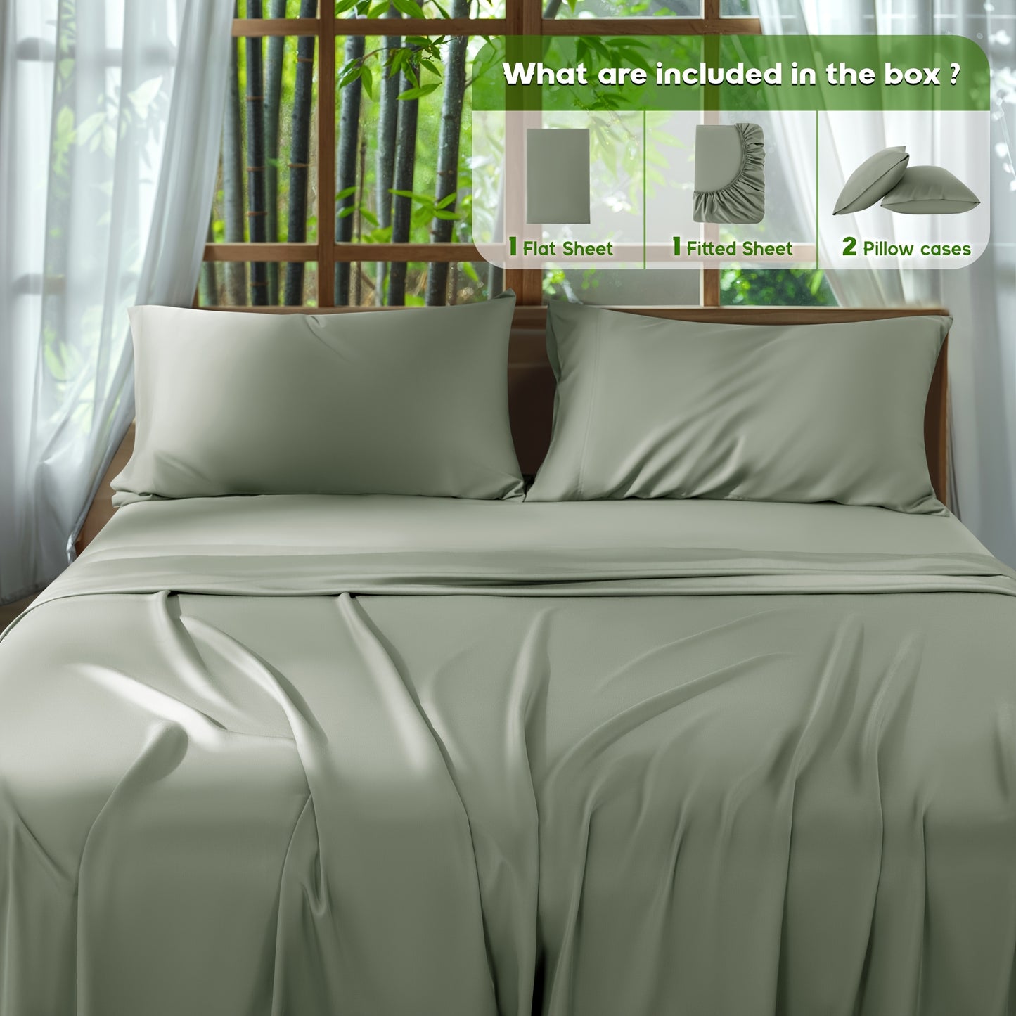 4pcs Cooling Bamboo Sheet Set, 16\