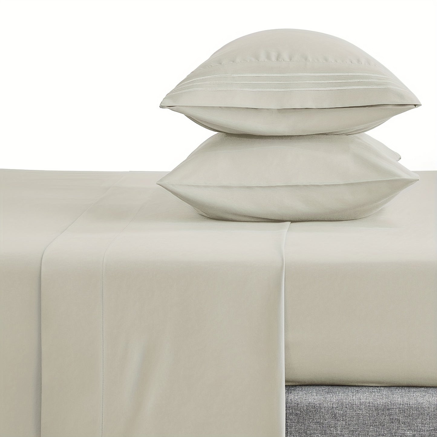 4-Piece 1800 Series Luxury Sheet Set - Soft, Wrinkle-Resistant, Double Brushed Embroidered Microfiber Bed Sheets with 16\