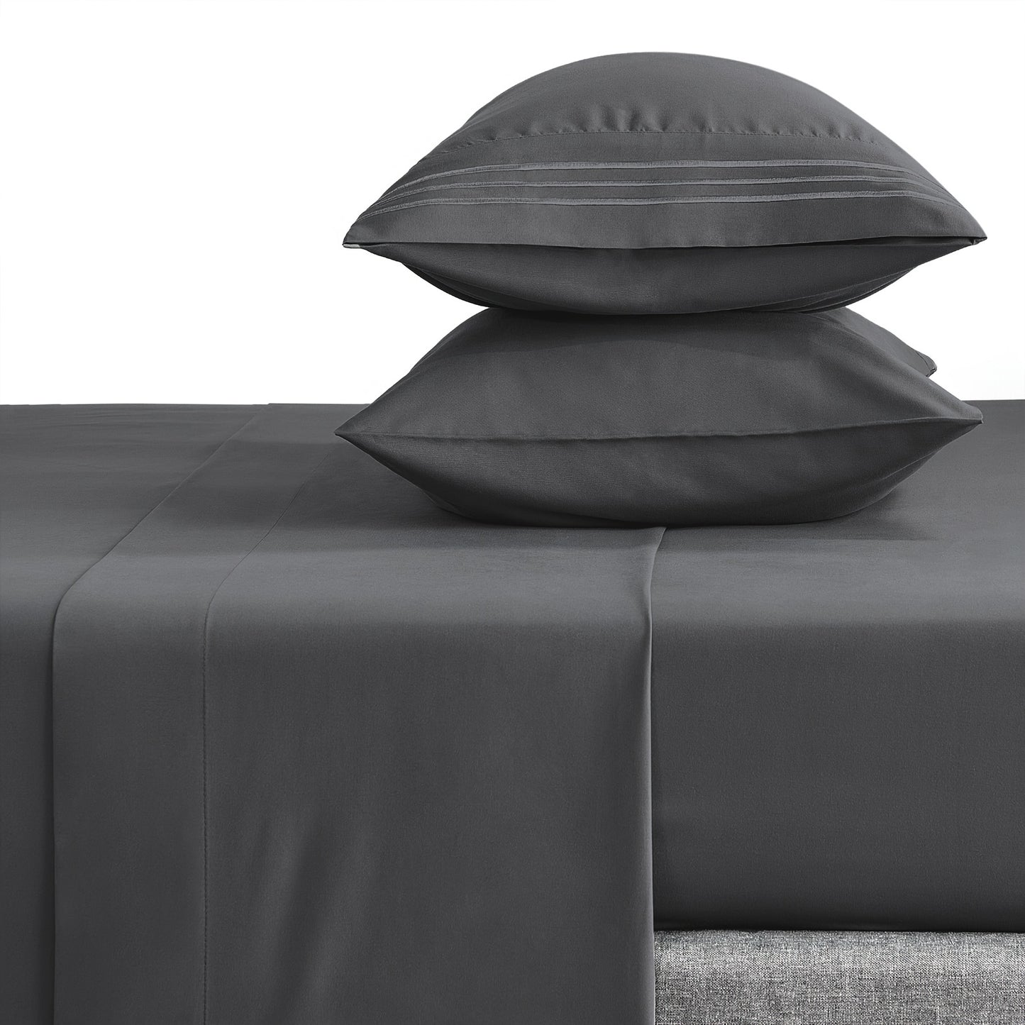 4-Piece 1800 Series Luxury Sheet Set - Soft, Wrinkle-Resistant, Double Brushed Embroidered Microfiber Bed Sheets with 16\