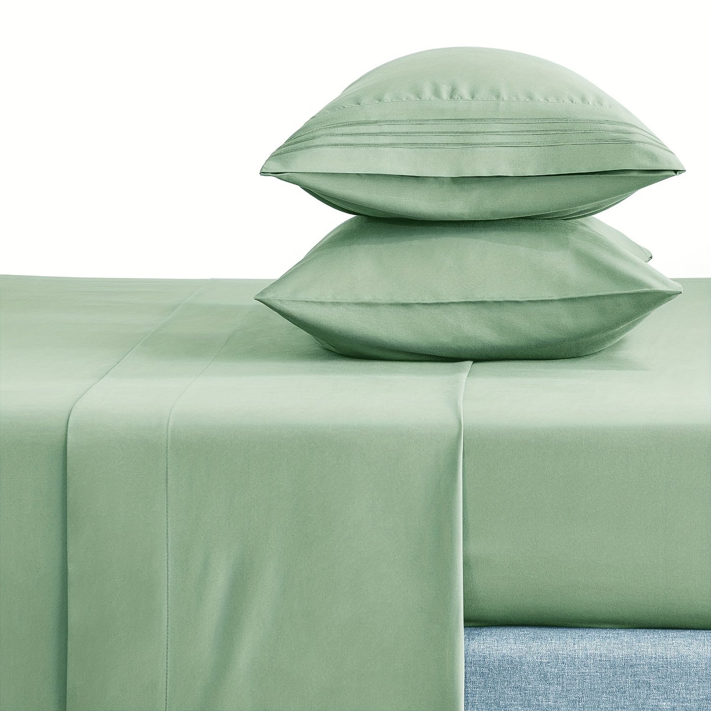 4-Piece 1800 Series Luxury Sheet Set - Soft, Wrinkle-Resistant, Double Brushed Embroidered Microfiber Bed Sheets with 16\