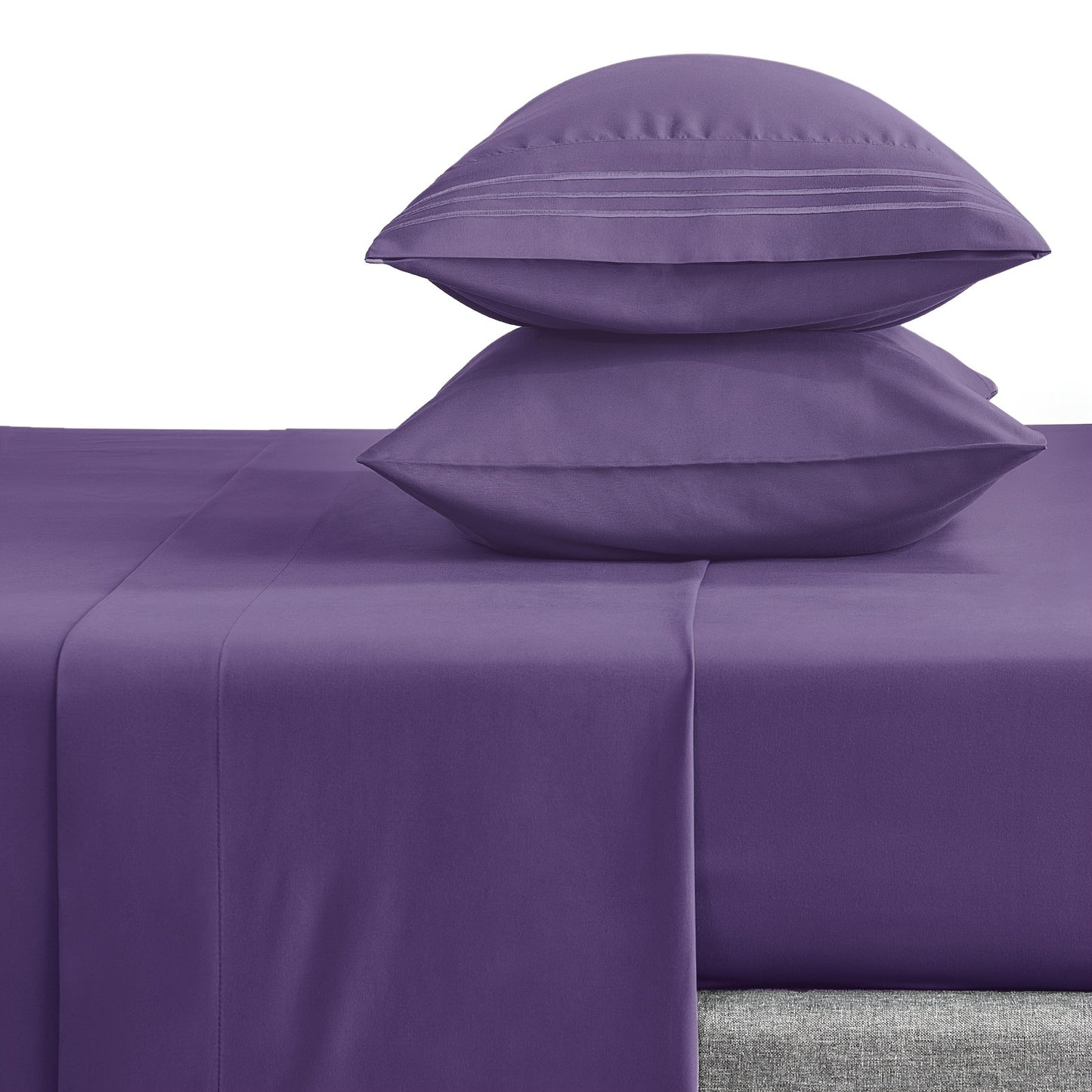 4-Piece 1800 Series Luxury Sheet Set - Soft, Wrinkle-Resistant, Double Brushed Embroidered Microfiber Bed Sheets with 16\