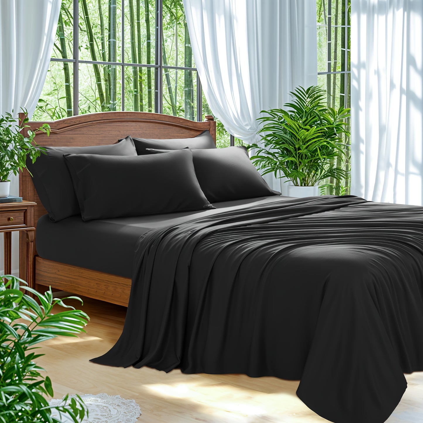 Bamboo Bed Sheets 6pcs Bamboo Bed Sheet Sets | Blend Rayon Derived, Deep Pocket Up to 16\