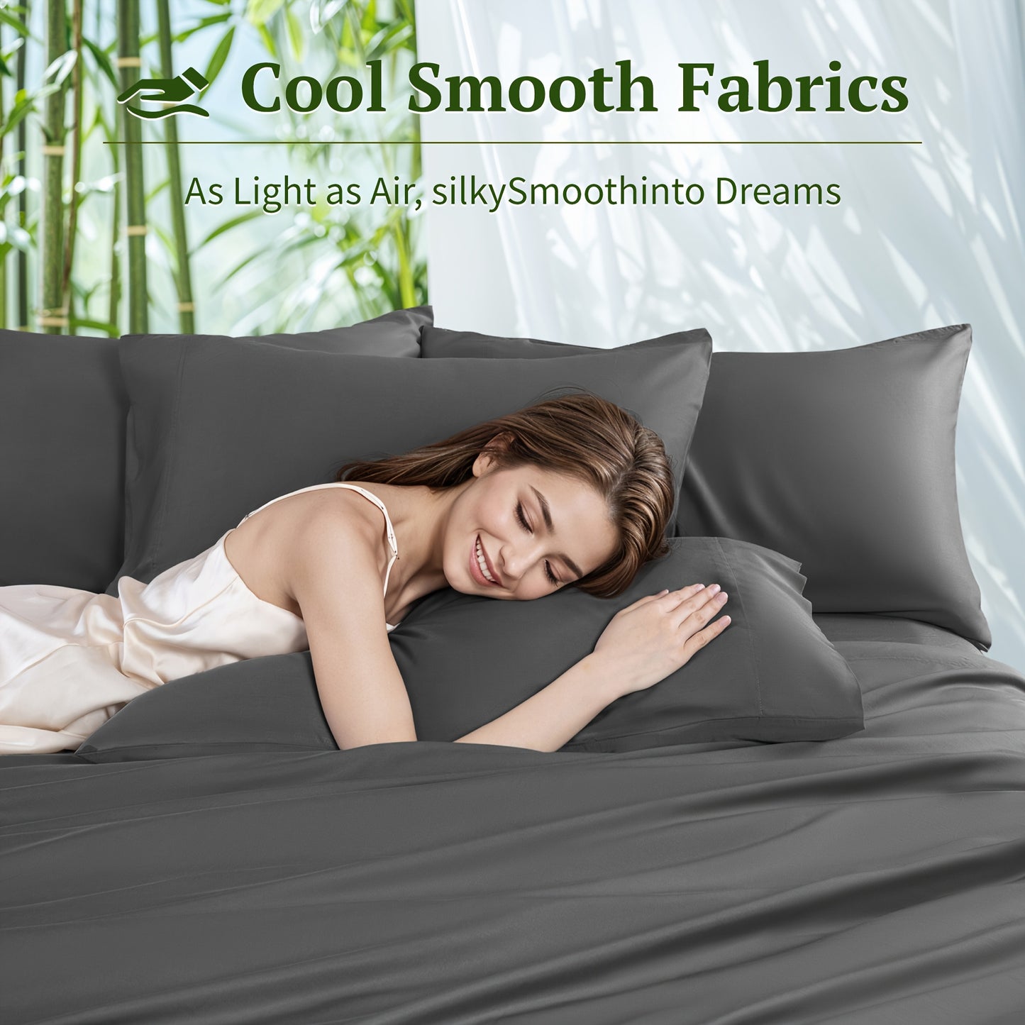 Bamboo Bed Sheets 6pcs Bamboo Bed Sheet Sets | Blend Rayon Derived, Deep Pocket Up to 16\