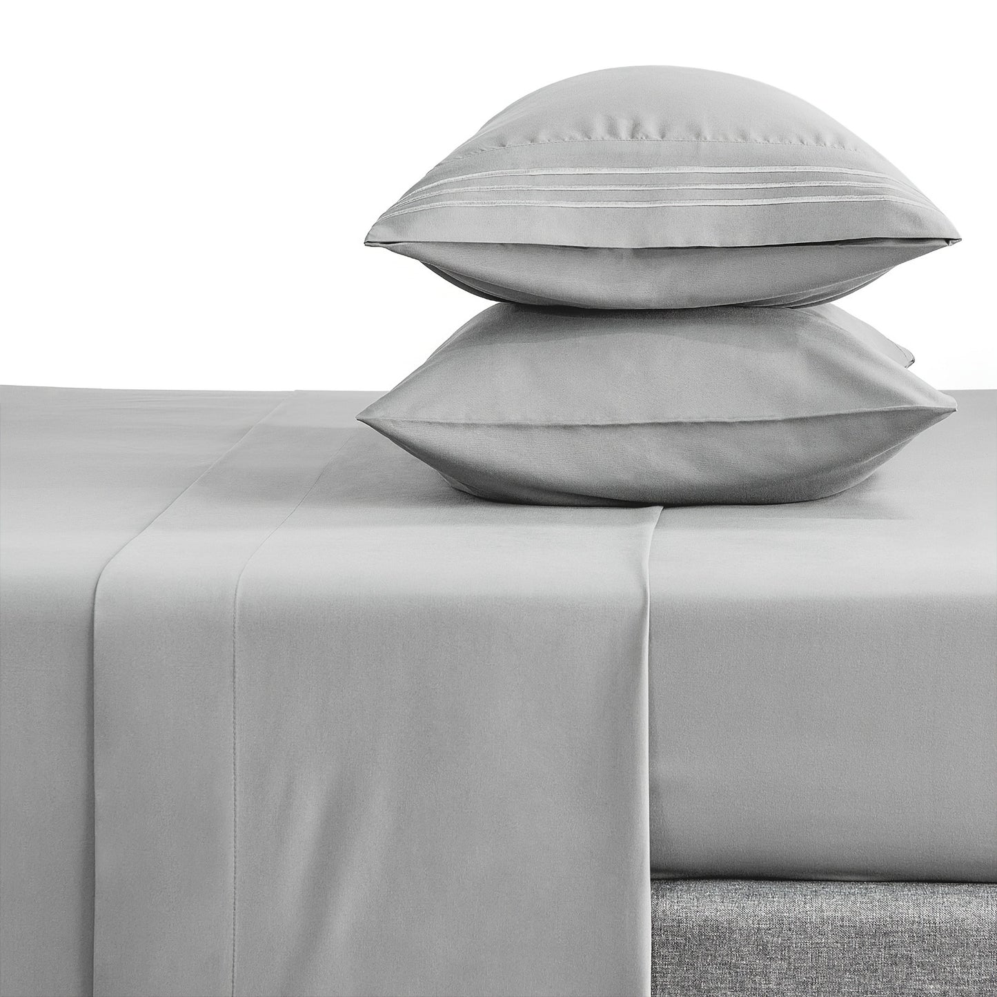 4-Piece 1800 Series Luxury Sheet Set - Soft, Wrinkle-Resistant, Double Brushed Embroidered Microfiber Bed Sheets with 16\
